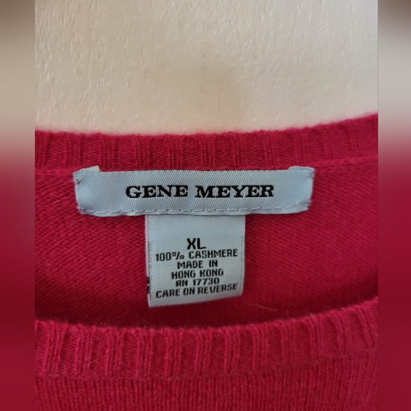 Gene Meyer Pink Short Sleeve Cashmere Sweater Sz XL - Picture 3 of 4